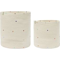 OYOY Mini Konfetti Cotton Rope Basket Set Of 2 Beige One Size Kurv 2stk