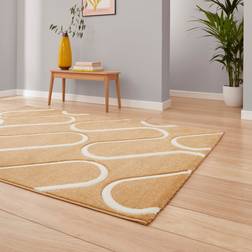 Catherine Lansfield Linear Curve Ochre Rug - Brown, Yellow 160x230cm