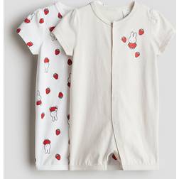 H&M Baby Printed Pyjamas 2-Pack - Beige