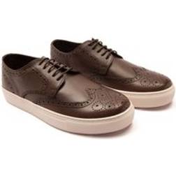 Thomas Crick Derby Casual Leather Lace Up Brogue Shoes - Brown