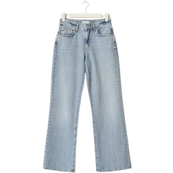 Gina Tricot Low Waist Wide Leg Jeans - Light Wash Blue