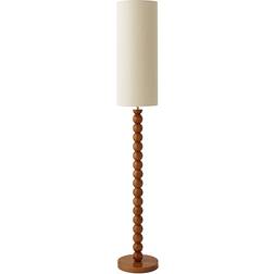 ValueLights Wyatt Natural Linen Tall Shade Floor Lamp