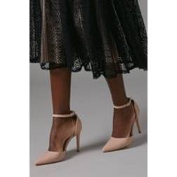 Coast Faux Leather High Heel Stiletto Open Pointed Court Shoes - Blush