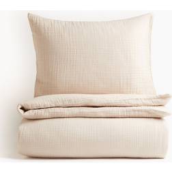 H&M Enkelt Påslakanset Muslin 150x200 50x60 Påslakan Beige (200x150cm)