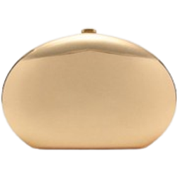 Mango Metallic Clutch Handbag - Gold