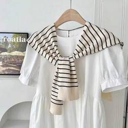 Shein Striped Cropped Shawl Women Fake Collar - Ideal For Going Out