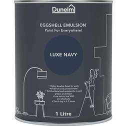 Dunelm Navy Eggshell Emulsion Wall Paint, Radiator Paint Luxe Navy 1L