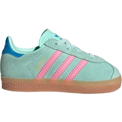 adidas Gazelle Comfort Closure Elastic Laces Shoes - Clear Mint/Bliss Pink/Bright Blue