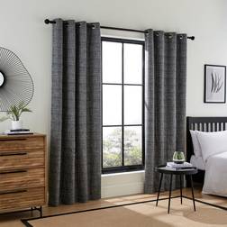 Dunelm Zadie Blackout Eyelet Curtains - Charcoal 182x228cm
