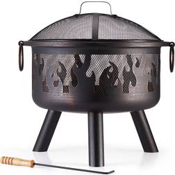 VonHaus Round Flame Fire Pit Black