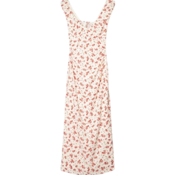 Bershka Kjole Med Rødt Blomstermønster - Ecrufarvet