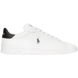 Polo Ralph Lauren Heritage Court II Leather Sports Shoe - White/Black