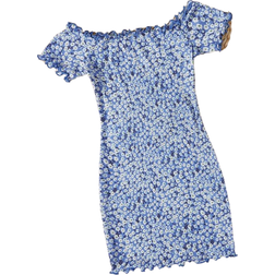 Shein Young Girl Ditsy Floral Print Off Shoulder Dress