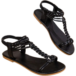 Shein Women's New Style Woven Straw Belted Flat Sandals For Summer 2024