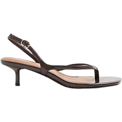 River Island Womens Thong Kitten Heeled Sandals - Dark Brown