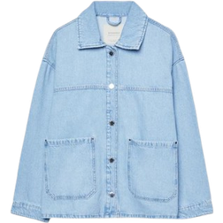 Stradivarius Blouson Denim Poches - Denim Bleu