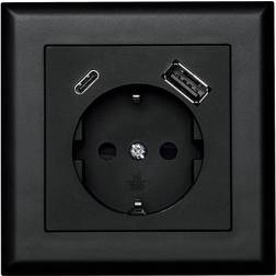 Socket Egant Fjord Stikkontakt m/Jord/USB-A/USB-C 16A/250V