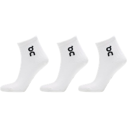 On Logo Socks Mid 3 Pack - White