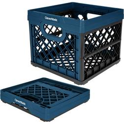 CleverMade Collapsible Eco Plastic Milk Crate 6.6 gal Storage Box 6.6gal