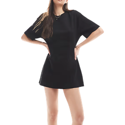 Monki T-Shirt Dress With Cinched Waist - Black