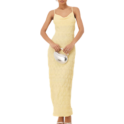 Vila Textured Jersey Cami Maxi Dress - Pale Yellow