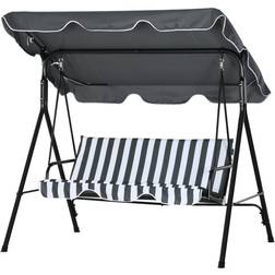 OutSunny Hammock Gunga 3-sits Hollywood Grå 172 x 110 x 153 cm