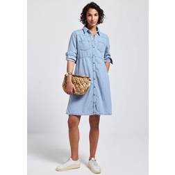 Street One Frauen Jeanskleid mit Knopfleiste - Blau