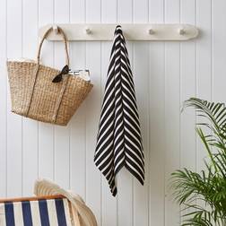 Dunelm Monochrome Stripe Cotton Bath Towel Black (140x70cm)