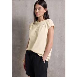 Street One Studio Frauen Jersey-Shirt mit Raffung - Beige