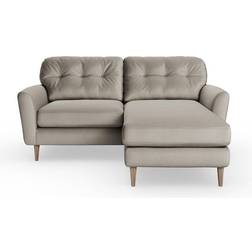 Dunelm Velvet Reversible Corner Chaise Grey Sofa 174cm 3 Seater