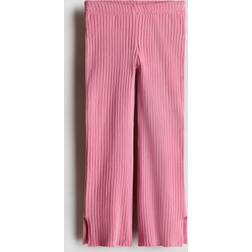 H&M Schlaghose Aus Rippstrick - Rosa