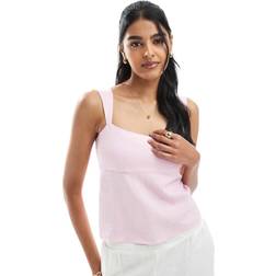 Hollister Linen Blend Open-Back Top - Dusty Pink