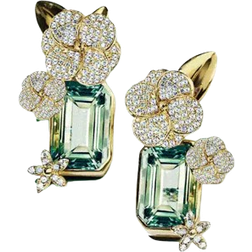 Abelstedt Flora Flower Earrings - Gold/Crystals