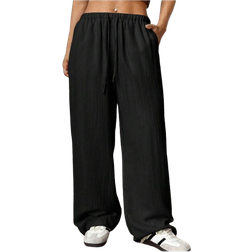 Shein Women's Plus Loose Apricot Wide-Leg Woven Pants
