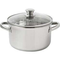 Mainstays Stainless Steel 4-Quart Steamer Pot with Glass Lid with lid 1 gal 8.8 "