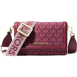Michael Kors Jet Set Small Logo Print Woven Smartphone Crossbody Bag - Mulberry