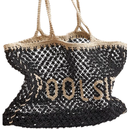 River Island Poolside Crochet Beach Bag - Black