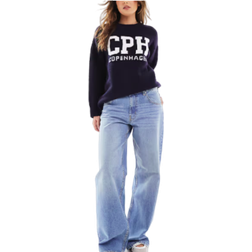 ASOS DESIGN Posede Jeans Med Vide Ben I Lys Vask - Blå