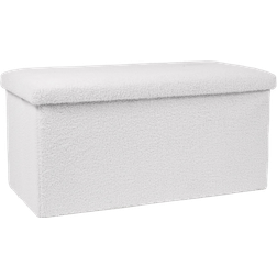 OHS Foldable Boucle Storage Bench 76x38cm