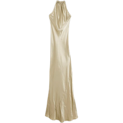 River Island Halterneck Slip Maxi Dress - Gold