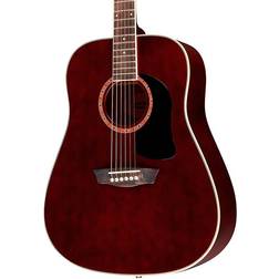 Washburn Wd100dl Dreadnought Mahogany Acoustic Guitar Transparent Wine Red