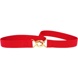 Elastikbaelter Waist Belt with Fine Buckle - Red/Gold