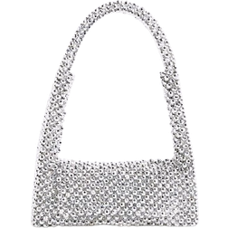 River Island Beaded Metallic Clutch Bag - Silver