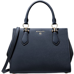 Michael Kors Marilyn Medium Saffiano Leather Satchel - Navy