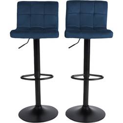 OHS Set of 2 Adjustable Velvet Bar Stools Bar Stool 87cm 2pcs