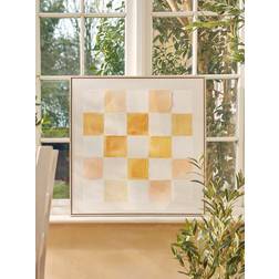 Cox & Cox Chequered Natural Framed Art 80x80cm