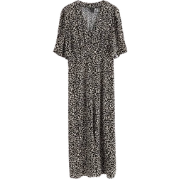 Lindex Patterned Midi Dress - Off Black