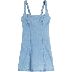 Hollister Linen Blend Structured Mini Dress - Chambray