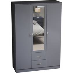 Vida Designs Riano 3 Door 2 Drawer Mirrored Bedroom Wardrobe 115.4x170cm