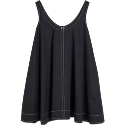 River Island Swing Contrast Stitch Mini Dress - Black